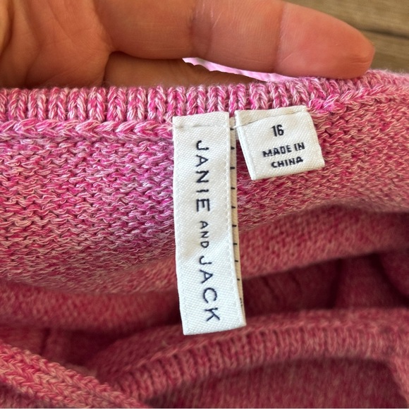 Janie and jack knit sweater tank top pink size girls 16 - Picture 3 of 4
